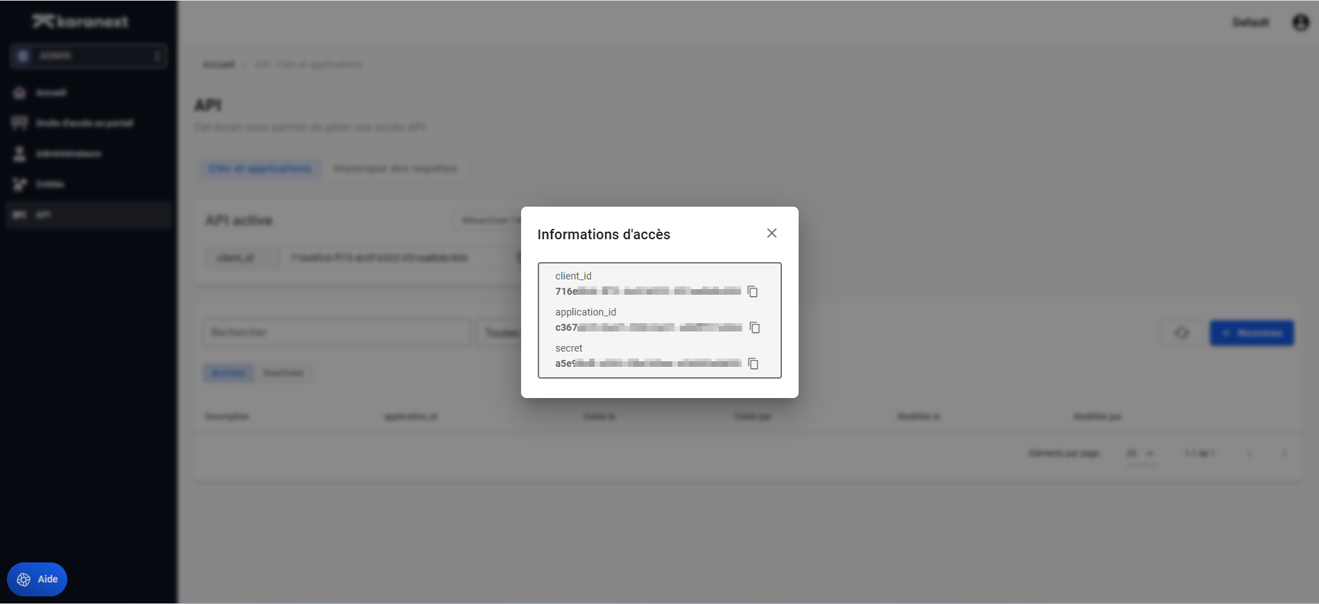 Application information